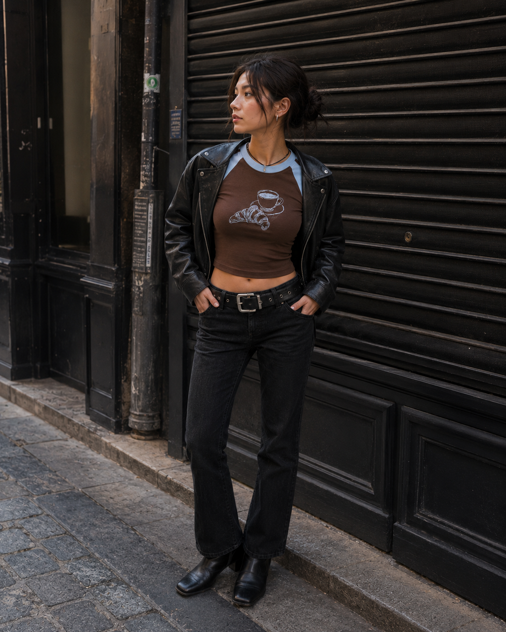 The One With The Croissant - Brown Graphic T-Shirt