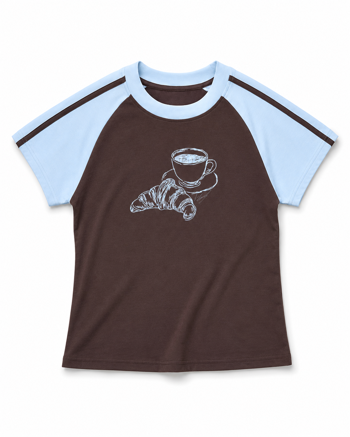 The One With The Croissant - Brown Graphic T-Shirt