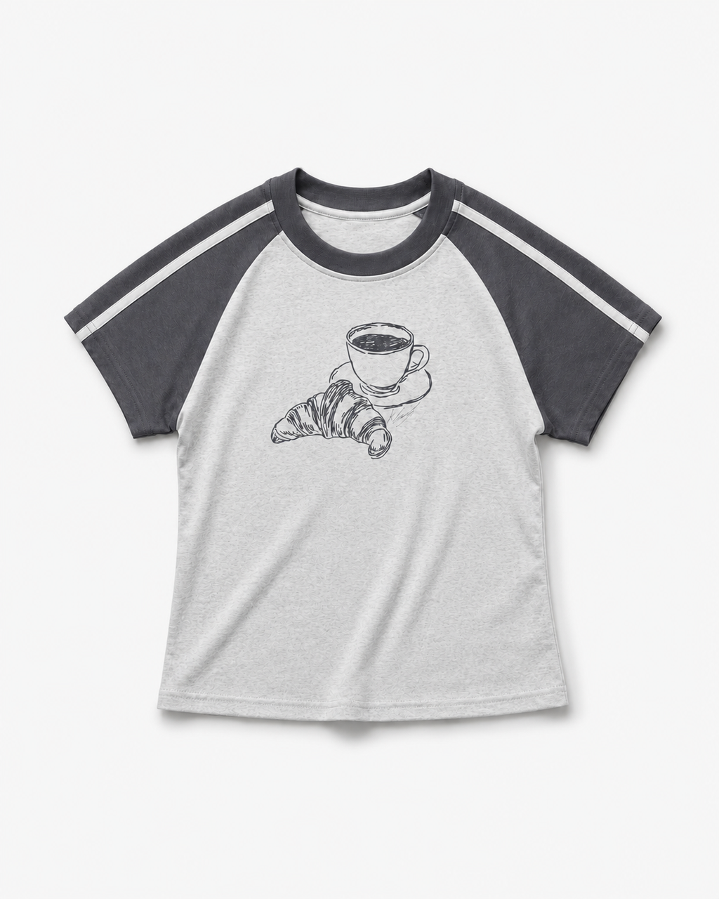 The One With The Croissant - Grey Graphic T-Shirt