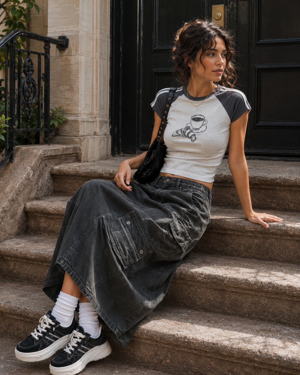 The One With The Croissant - Grey Graphic T-Shirt