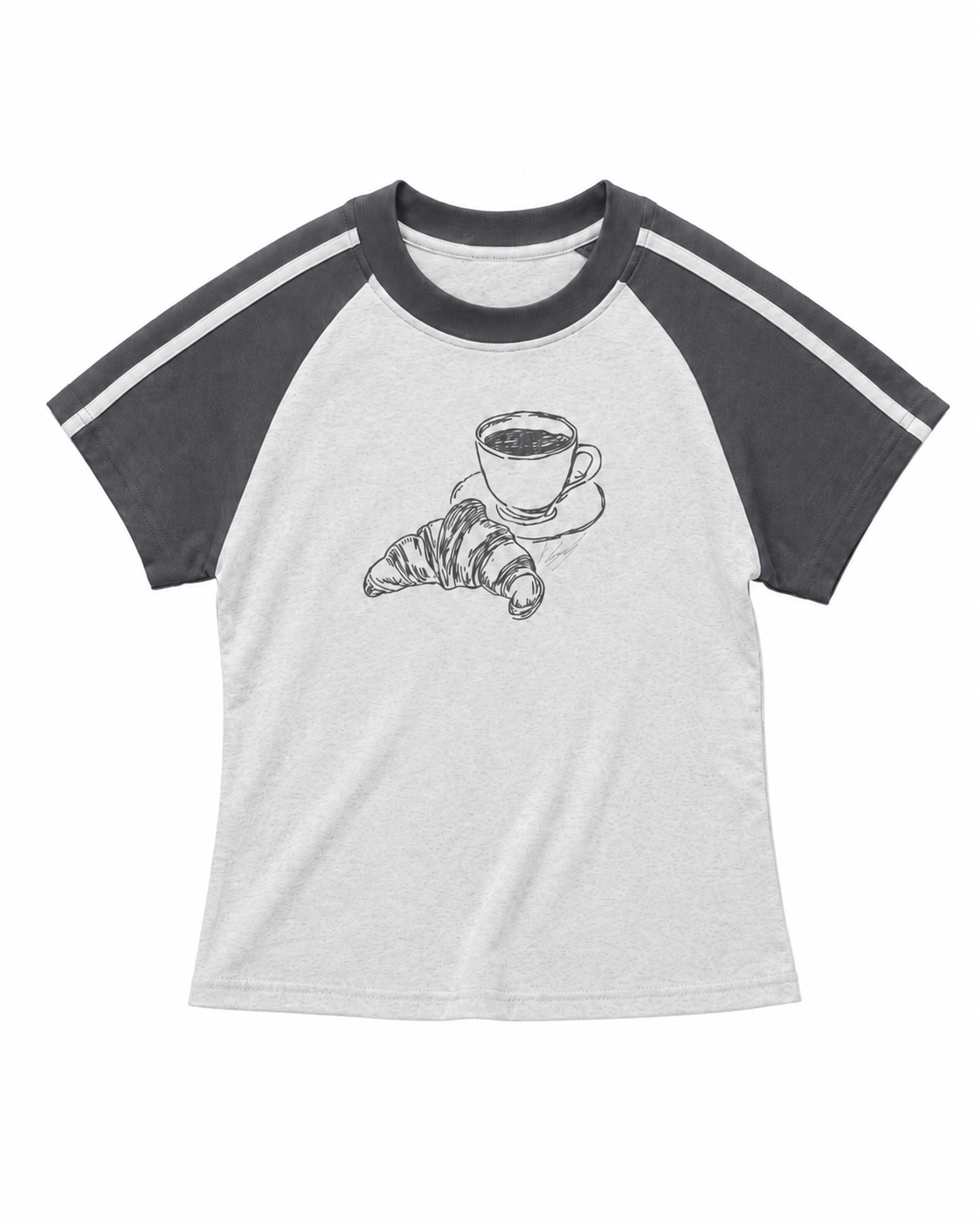 The One With The Croissant - Grey Graphic T-Shirt