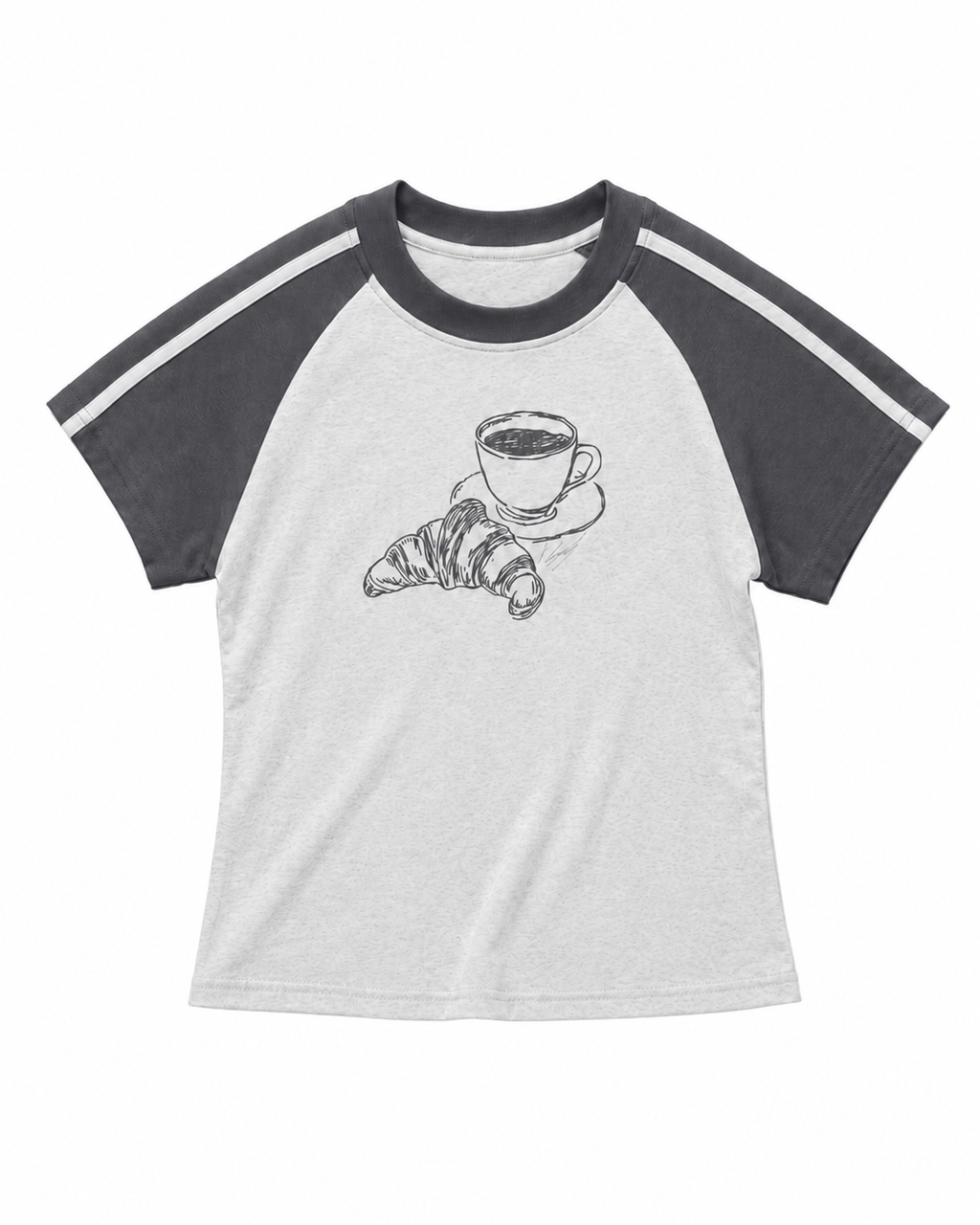 The One With The Croissant - Grey Graphic T-Shirt