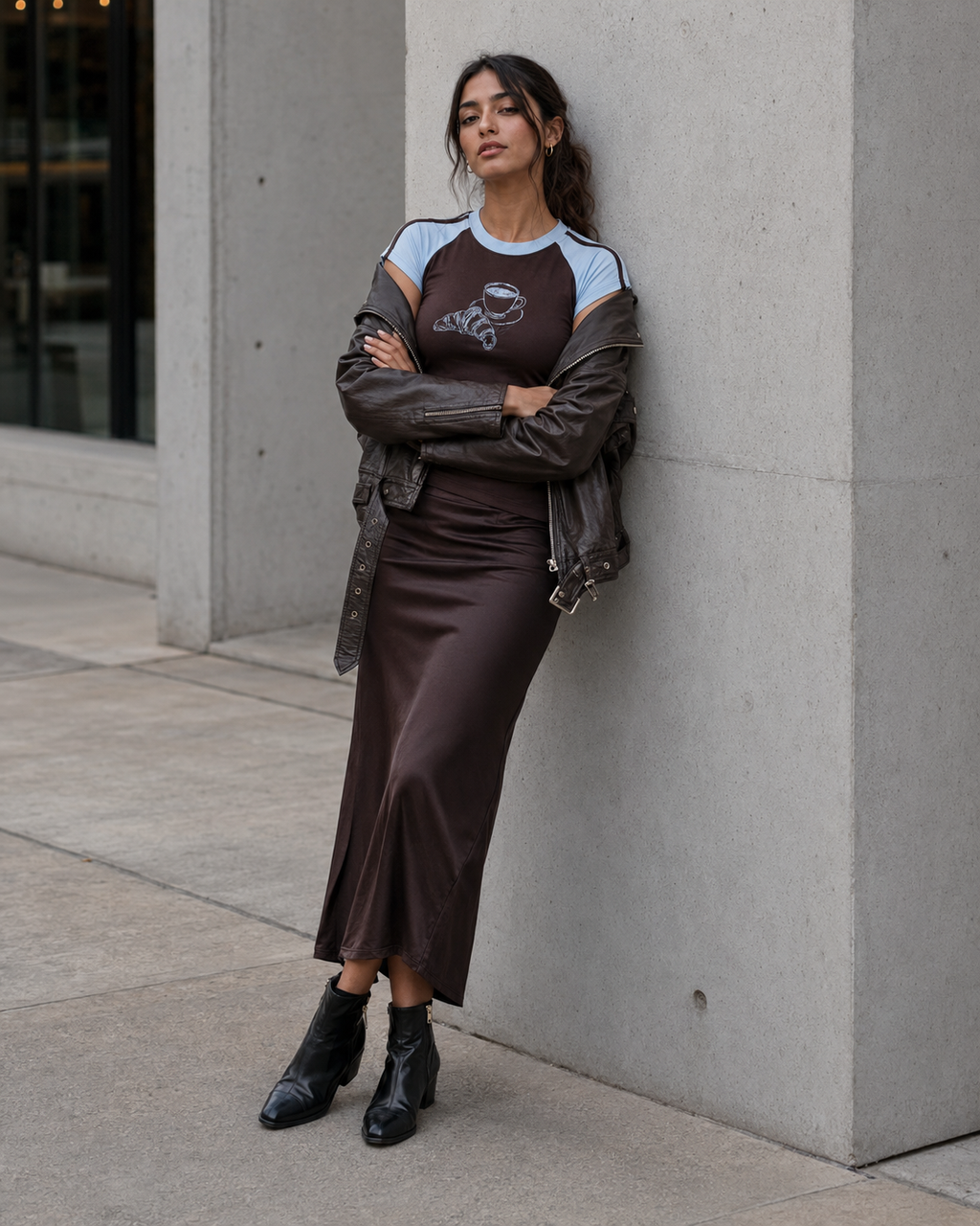 The One With The Croissant - Brown Graphic T-Shirt