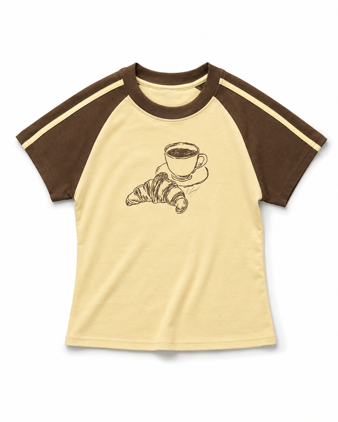 The One With The Croissant - Yellow Graphic T-Shirt