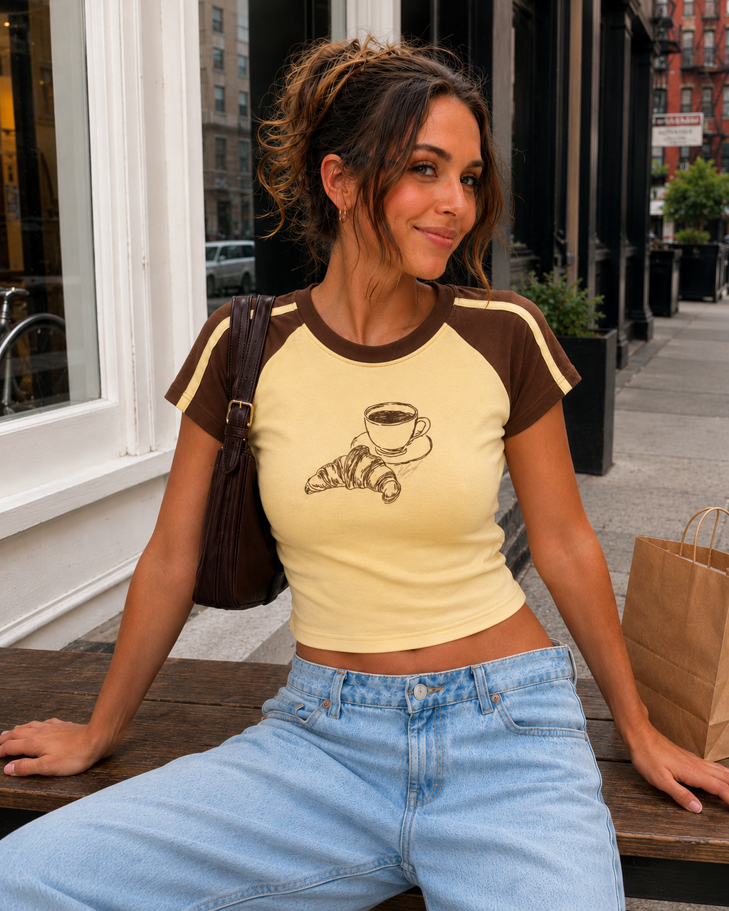 The One With The Croissant - Yellow Graphic T-Shirt