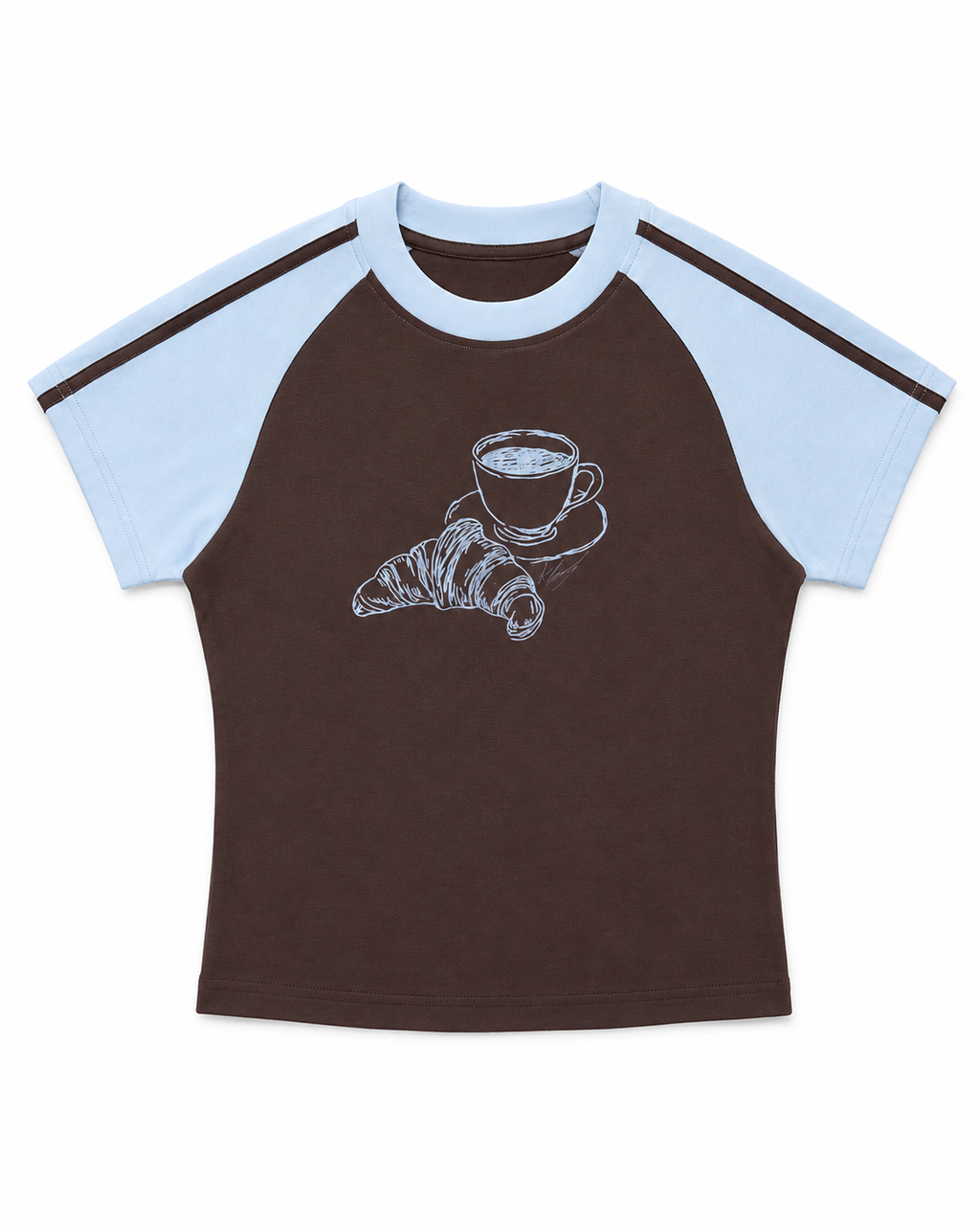 The One With The Croissant - Brown Graphic T-Shirt