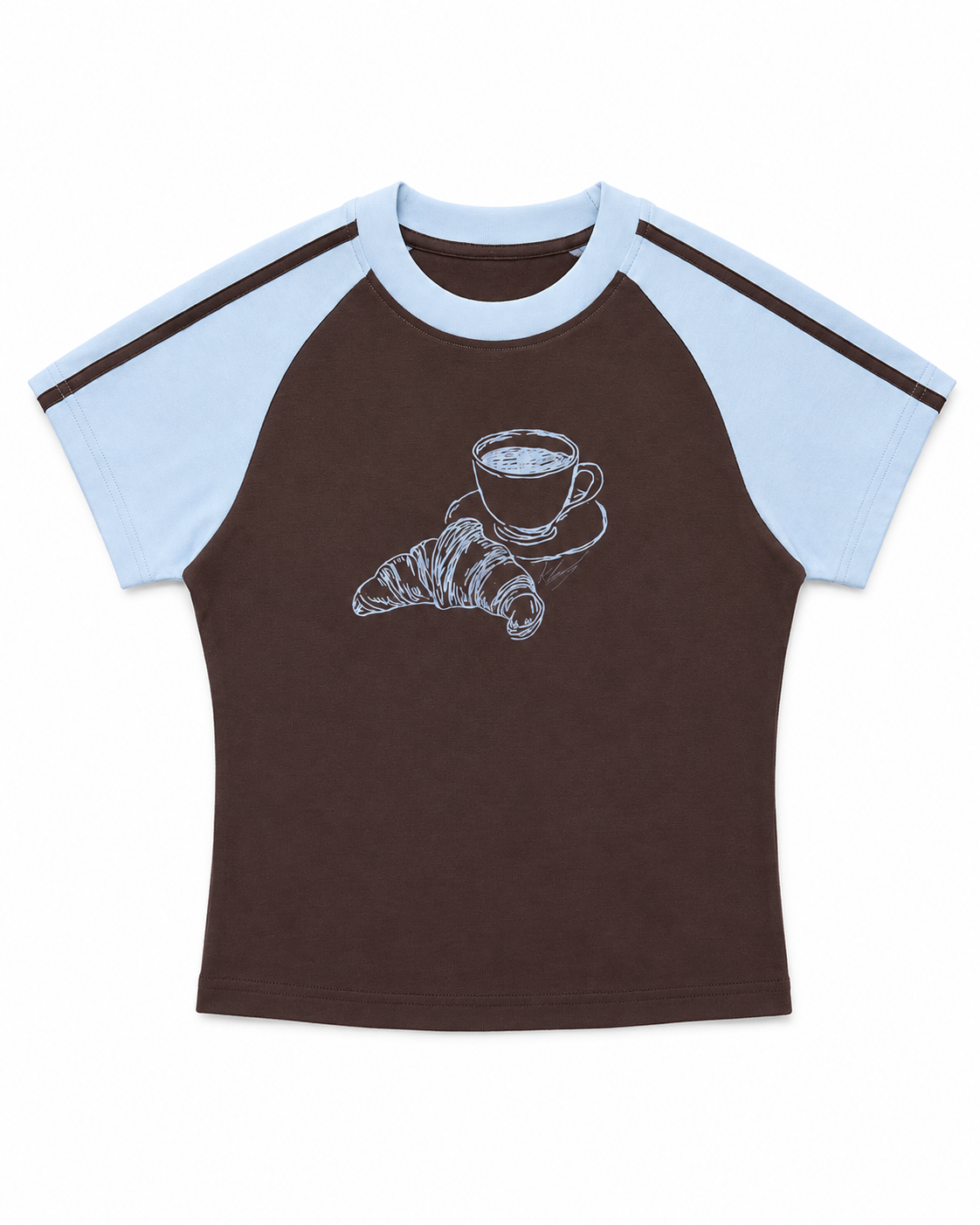The One With The Croissant - Brown Graphic T-Shirt
