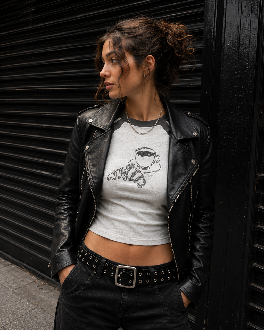 The One With The Croissant - Grey Graphic T-Shirt