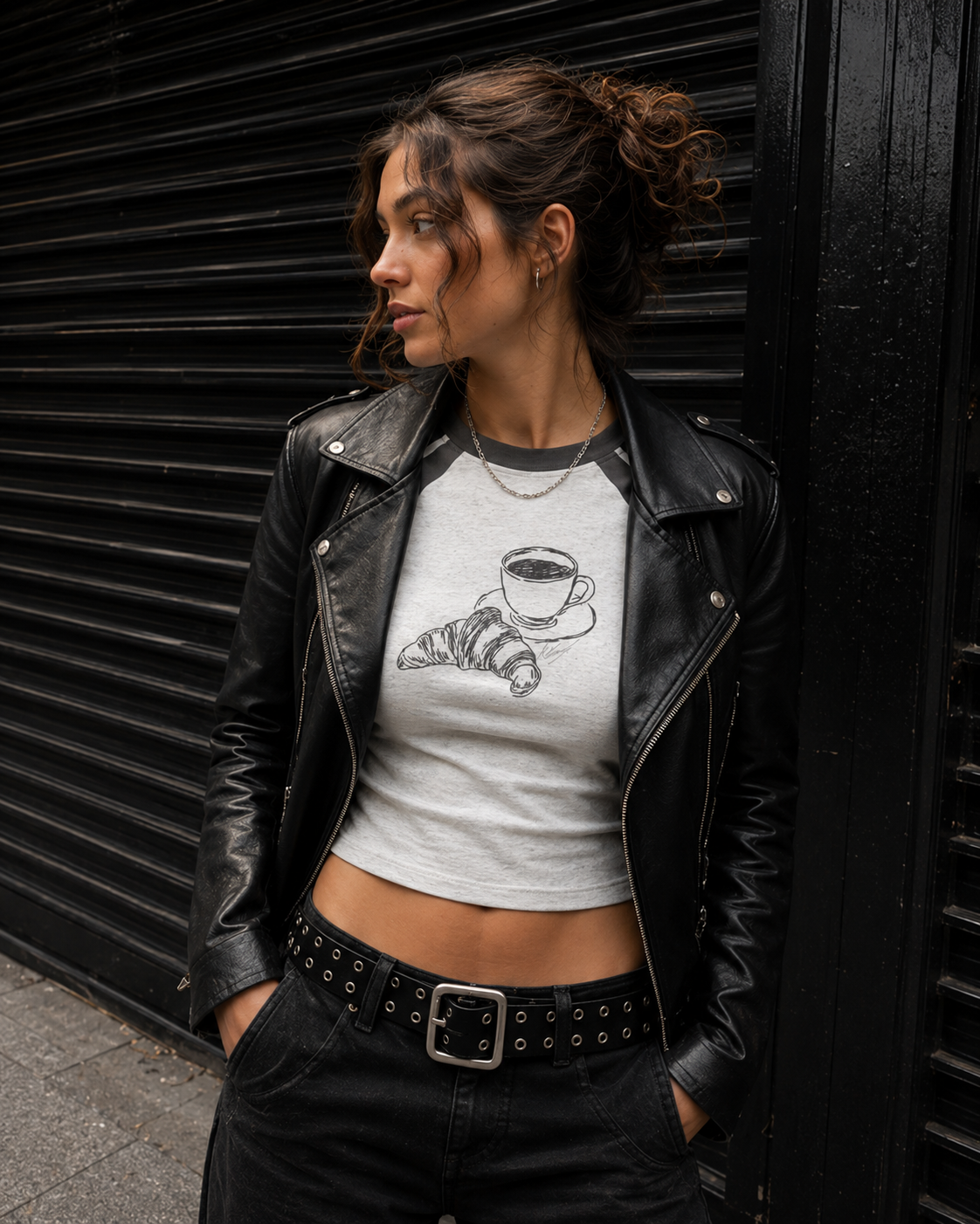 The One With The Croissant - Grey Graphic T-Shirt